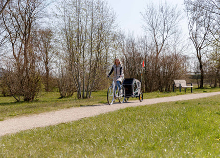 Praktischer Fahrradanhänger von Trixie in Grau für entspannte Ausflüge mit Ihrem Vierbeiner