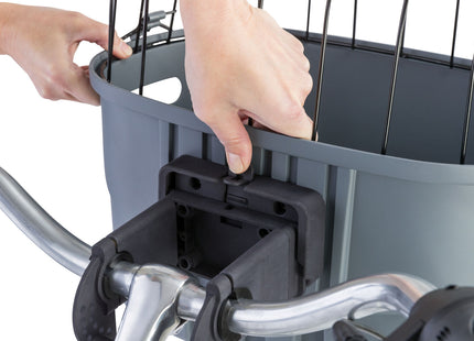 Praktischer grauer Fahrradkorb von Trixie, 3-teilig inklusive Montageset