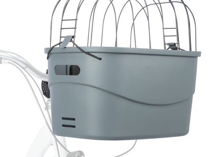 Praktischer grauer Fahrradkorb von Trixie, 3-teilig inklusive Montageset