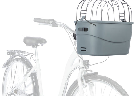 Praktischer grauer Fahrradkorb von Trixie, 3-teilig inklusive Montageset