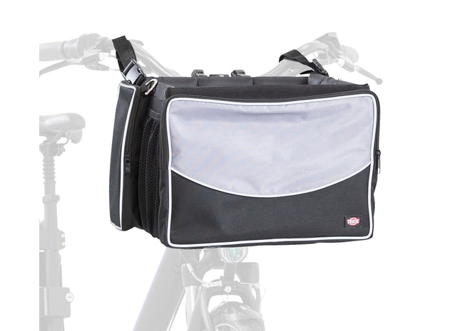 Fahrrad-Frontbox von Trixie in Schwarzgrau für unterwegs