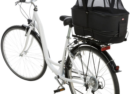 Schwarzer Fahrradkorb für breite Gepäckträger von Trixie