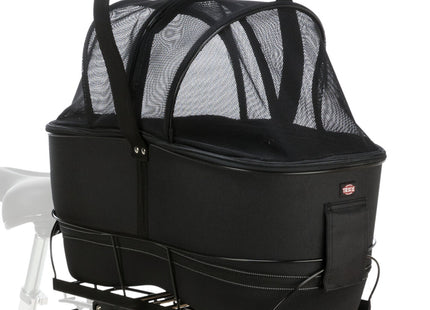 Schwarzer Fahrradkorb für breite Gepäckträger von Trixie