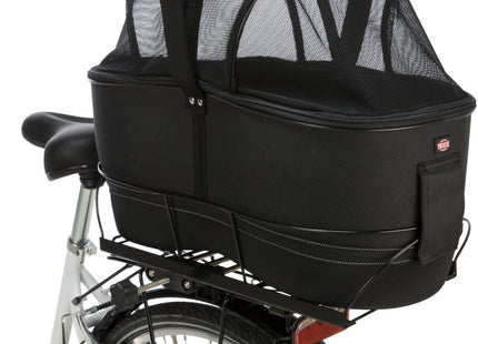 Schwarzer Fahrradkorb für breite Gepäckträger von Trixie