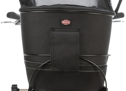 Schwarzer Fahrradkorb für breite Gepäckträger von Trixie