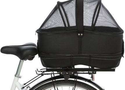 Schwarzer Fahrradkorb für breite Gepäckträger von Trixie