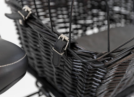 Fahrradkorb für Gepäckträger mit Gitter, schwarz