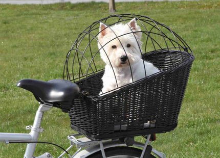Fahrradkorb für Gepäckträger mit Gitter, schwarz