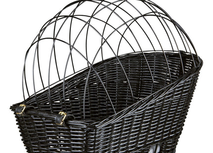 Fahrradkorb für Gepäckträger mit Gitter, schwarz