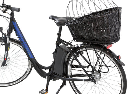 Fahrradkorb für Gepäckträger mit Gitter, schwarz