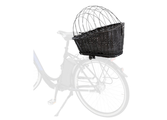 Fahrradkorb für Gepäckträger mit Gitter, schwarz