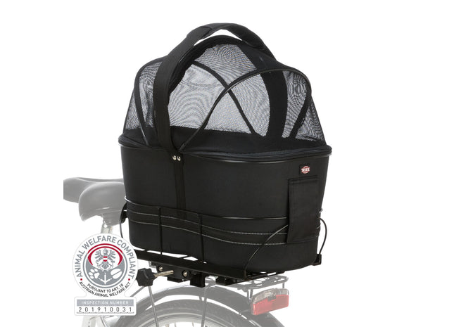 Praktische schwarze Fahrradtasche von Trixie für unterwegs