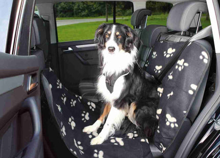 Schwarze und beige Trixie Auto Schondecke für Haustiere