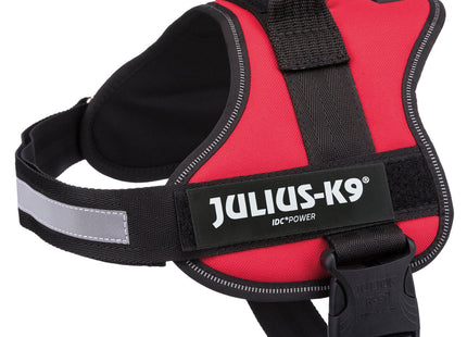 Julius-K9 Powergeschirr – rot, verstellbar, reflektierend