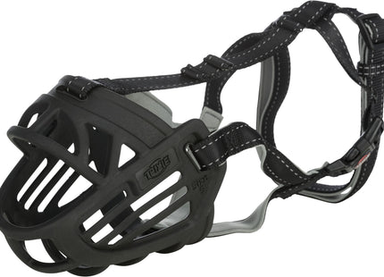 Flexibler Maulkorb aus schwarzem Silikon für Hunde von Trixie