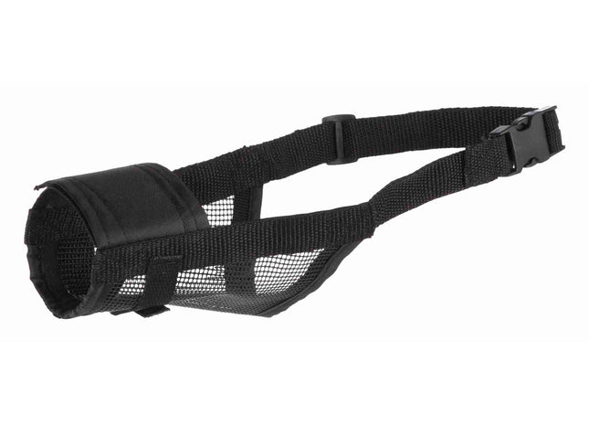 Maulschlaufe für Hunde, XS-S, schwarz, mit Netzeinsatz aus Polyester