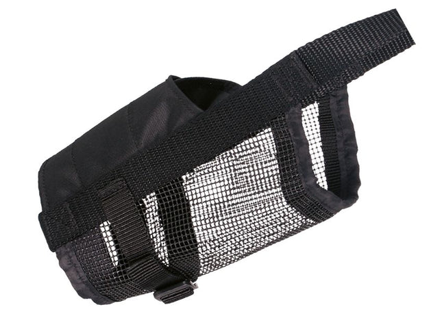 Maulschlaufe für Hunde mit Netz-Einsatz, schwarz, aus strapazierfähigem Polyester