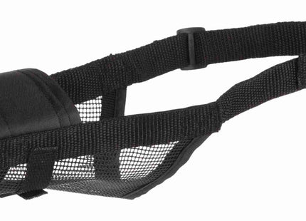 Maulschlaufe für Hunde mit Netz-Einsatz, schwarz, aus strapazierfähigem Polyester