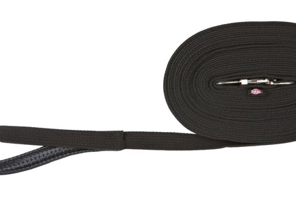 Schwarze Trixie Suchleine aus strapazierfähigem Webmaterial