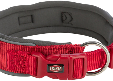 Trixie Premium Halsband – extra breit, rot/grafit