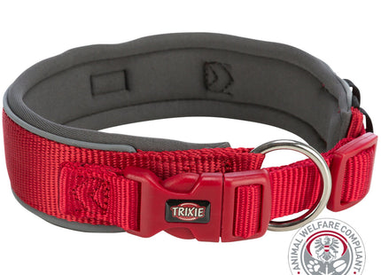Trixie Premium Halsband – extra breit, rot/grafit
