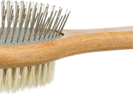 Trixie Bambus Bürste mit Natur- & Metallborsten, beidseitig