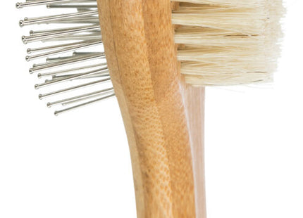 Trixie Bambus Bürste mit Natur- & Metallborsten, beidseitig
