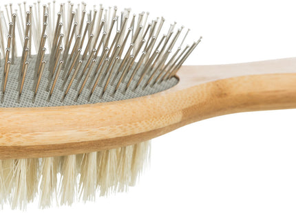 Trixie Bambus Bürste mit Natur- & Metallborsten, beidseitig