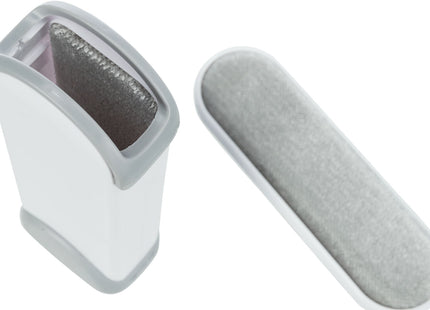 Fusselbürste mit Reinigungsstation in Weissgrau für saubere Kleidung