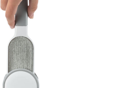 Fusselbürste mit Reinigungsstation in Weissgrau für saubere Kleidung