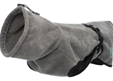 Frottee-Bademantel in Grau für Hunde von Trixie - nach dem Baden kuschelig trocken bleiben