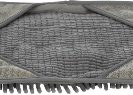 Weiches graues Handtuch mit praktischen Handlaschen aus Mikrofaser