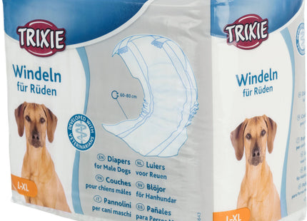Trixie Rüdenwindeln 12 Stück - Hochwertige Hundewindeln für Rüden, saugfähig und bequem
