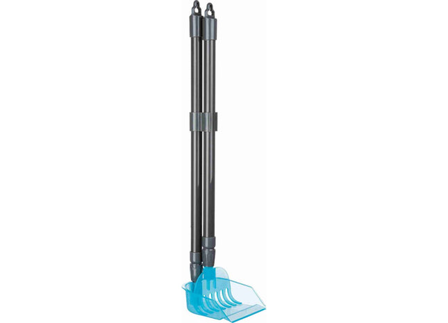 Praktisches Set: Hundekot-Schaufel und Harke in Graublau, 60 cm, für die einfache Reinigung