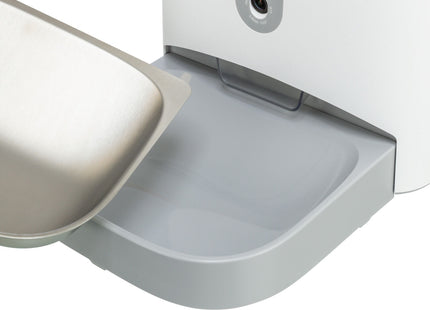 Automatischer Futterautomat für Haustiere in Weissgrau, smart und praktisch