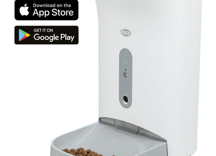 Automatischer Futterautomat für Haustiere in Weissgrau, smart und praktisch