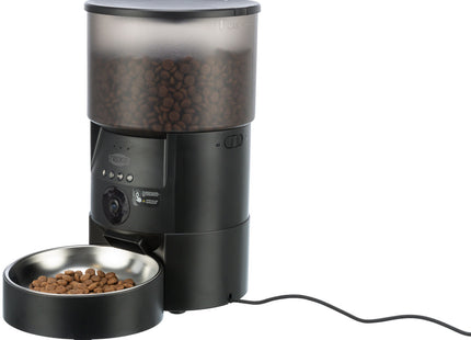 Automatischer Futterautomat für Haustiere in elegantem Schwarz