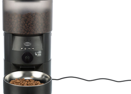 Automatischer Futterautomat für Haustiere in elegantem Schwarz