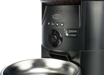 Automatischer Futterautomat für Haustiere in elegantem Schwarz