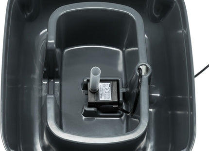 Trinkbrunnen für Katzen in Grau-Weiss mit polygonalem Design