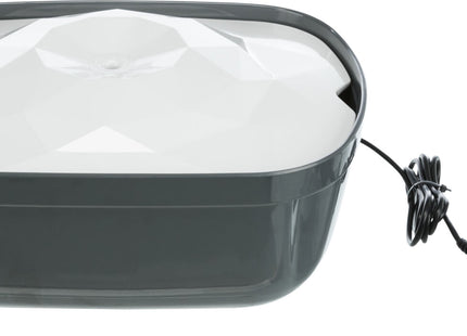 Trinkbrunnen für Katzen in Grau-Weiss mit polygonalem Design