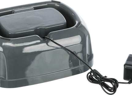 Trinkbrunnen für Katzen in Grau-Weiss mit polygonalem Design