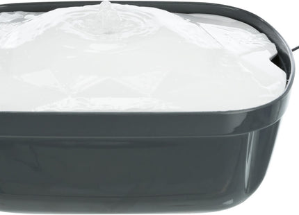 Trinkbrunnen für Katzen in Grau-Weiss mit polygonalem Design