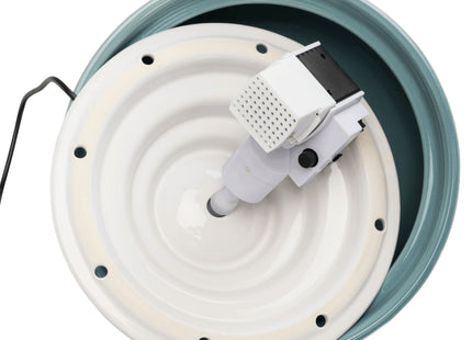 Keramik-Trinkbrunnen für Haustiere, 1,5 l, petrolweiss