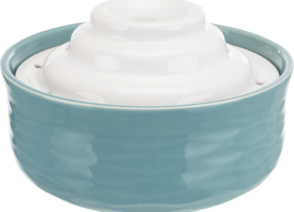 Keramik-Trinkbrunnen für Haustiere, 1,5 l, petrolweiss