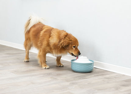Keramik-Trinkbrunnen für Haustiere, 1,5 l, petrolweiss