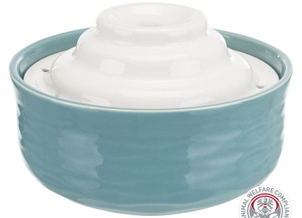 Keramik-Trinkbrunnen für Haustiere, 1,5 l, petrolweiss