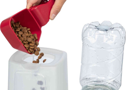 Praktischer Futter- und Wasserspender in Grau für Haustiere von Trixie
