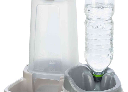 Praktischer Futter- und Wasserspender in Grau für Haustiere von Trixie
