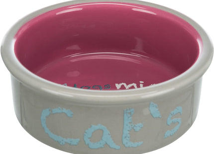 Keramiknapf-Set in Hellgrau mit stilvollen Füssen für stilvolles Fressen